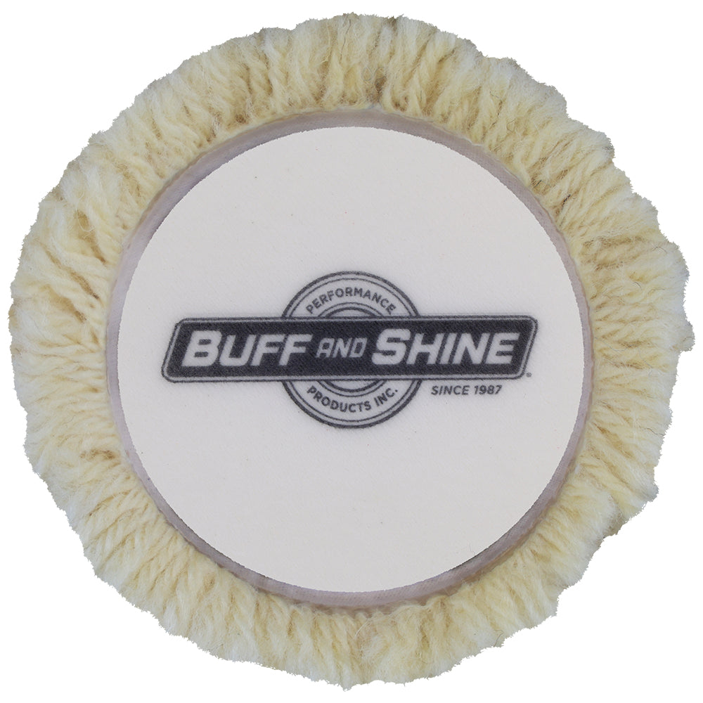 Buff and Shine Wool Cutting Pad - 3", White (2 pack)