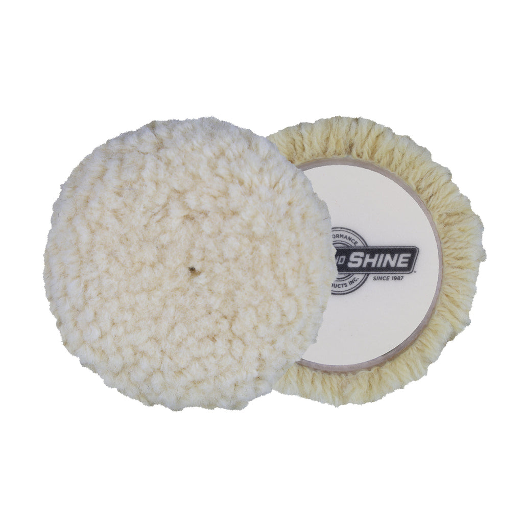 Buff and Shine Wool Cutting Pad - 3", White (2 pack)