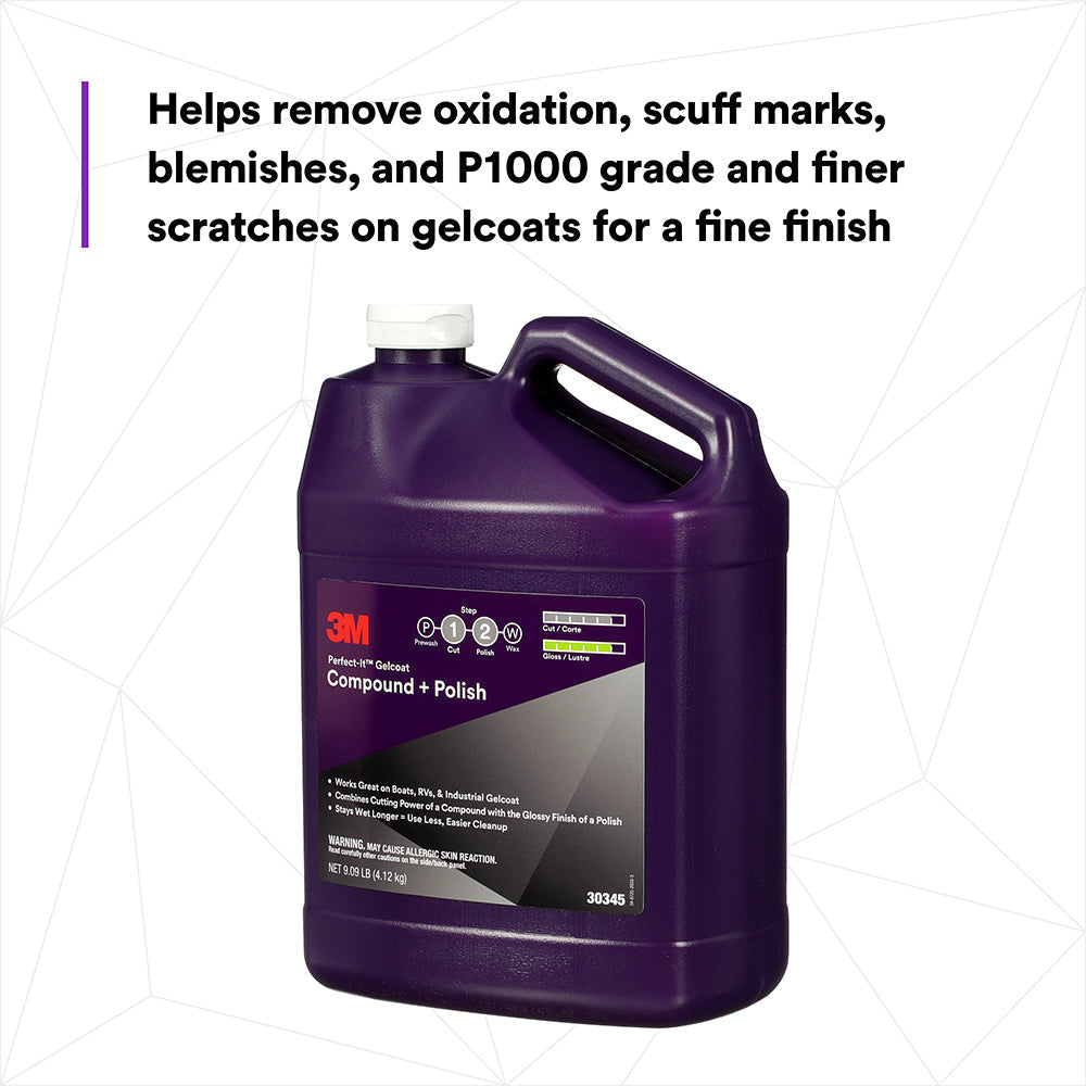 3M Perfect-It Gelcoat Compound + Polish, 30345 - 1 gal.