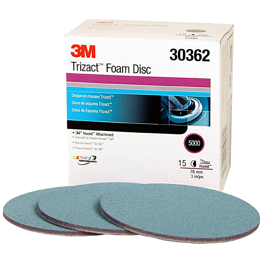 3M Trizact Hookit Foam Sanding Discs, 30362 - 3", 5000 grit (box of 15)