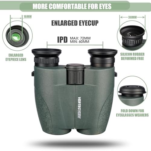 10x25 Binoculars, Compact Binoculars for Adults; high Powered, Smooth Focus, Water Resistant, HD Optical, Excellent Choice for Bird Watching, Concert, Sports & Travel; Lightweight 246g.