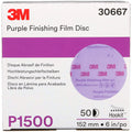 3M Purple Finishing Film Sanding Discs, 30667 - 6", 1500 grit (box of 50)