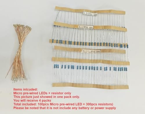 100pcs Pre-soldered Micro Litz Wired Leads Warm White SMD Led 0603 + Muti-Resistor New