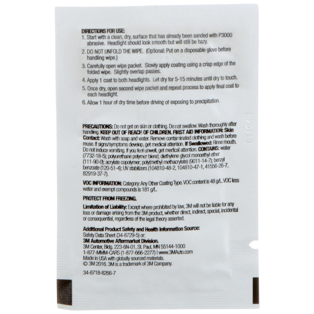 3M Quick Headlight Clear Coat Wipes, 32516 (40 pack)