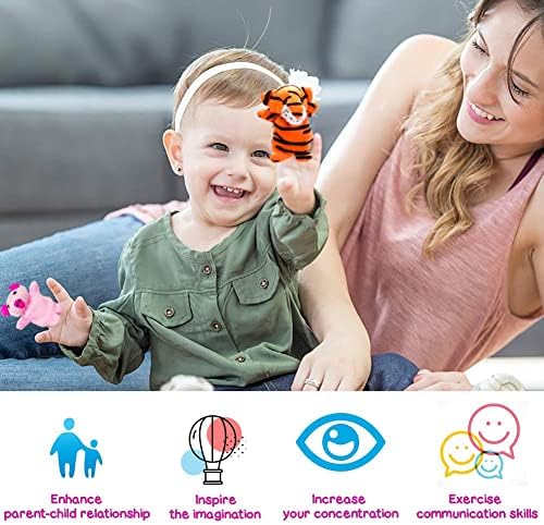 12 Pack Plush Animal Finger Puppet Toy with Valentine's Greeting Cards, Valentine School Classroom Prize Party Favor Toys, Valentine Gift Exchange