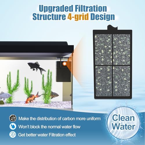 15 Pack PF-S Filter Cartridges for Top Fin Silenstream PF10 Power Filters, Remplacement Aquarium Carbon Cartridge with Zeolite