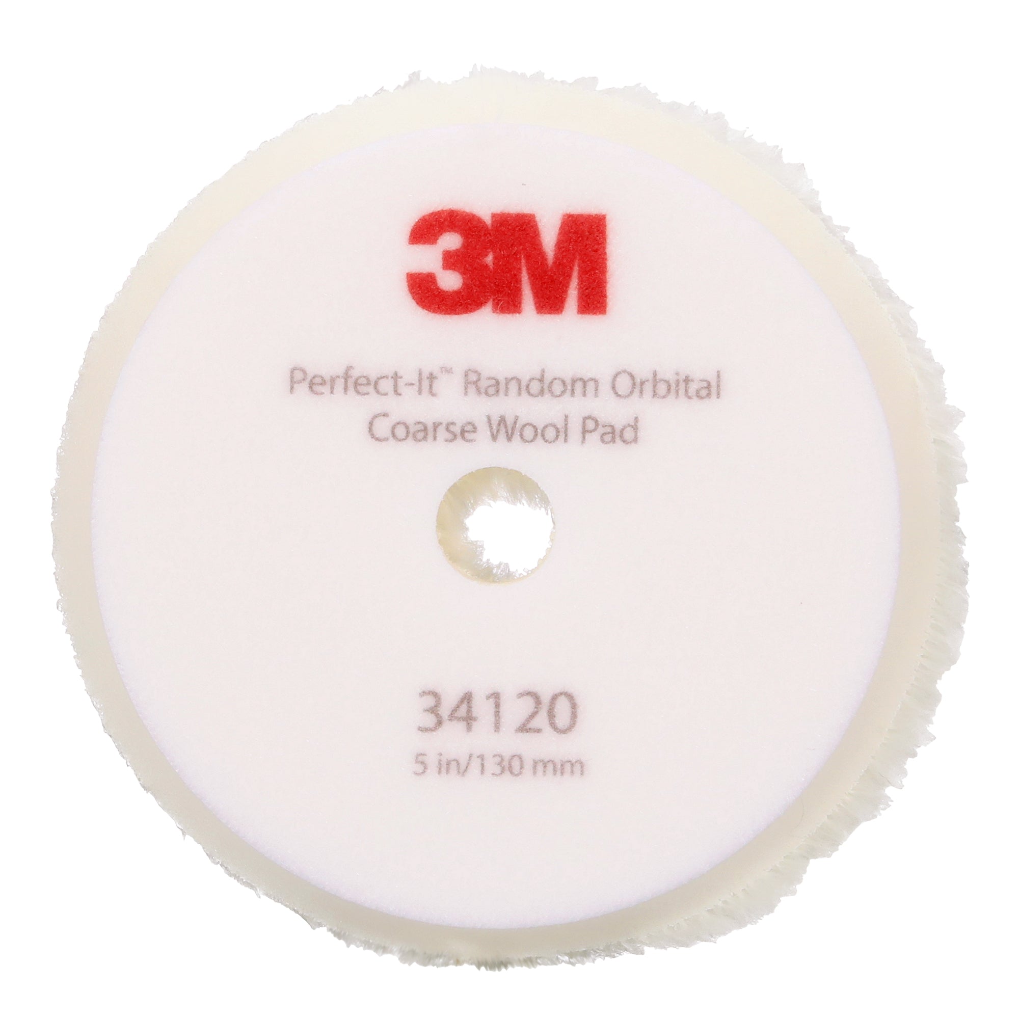 3M Perfect-It Random Orbital Coarse Wool Compounding Pad, 34120 - 5" White Wool (2 pack)