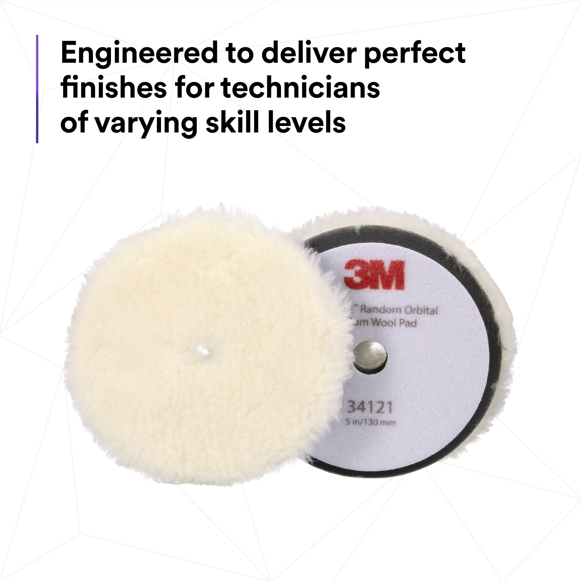 3M Perfect-It Random Orbital Medium Wool Compounding Pad, 34121 - 5" White Wool (2 pack)