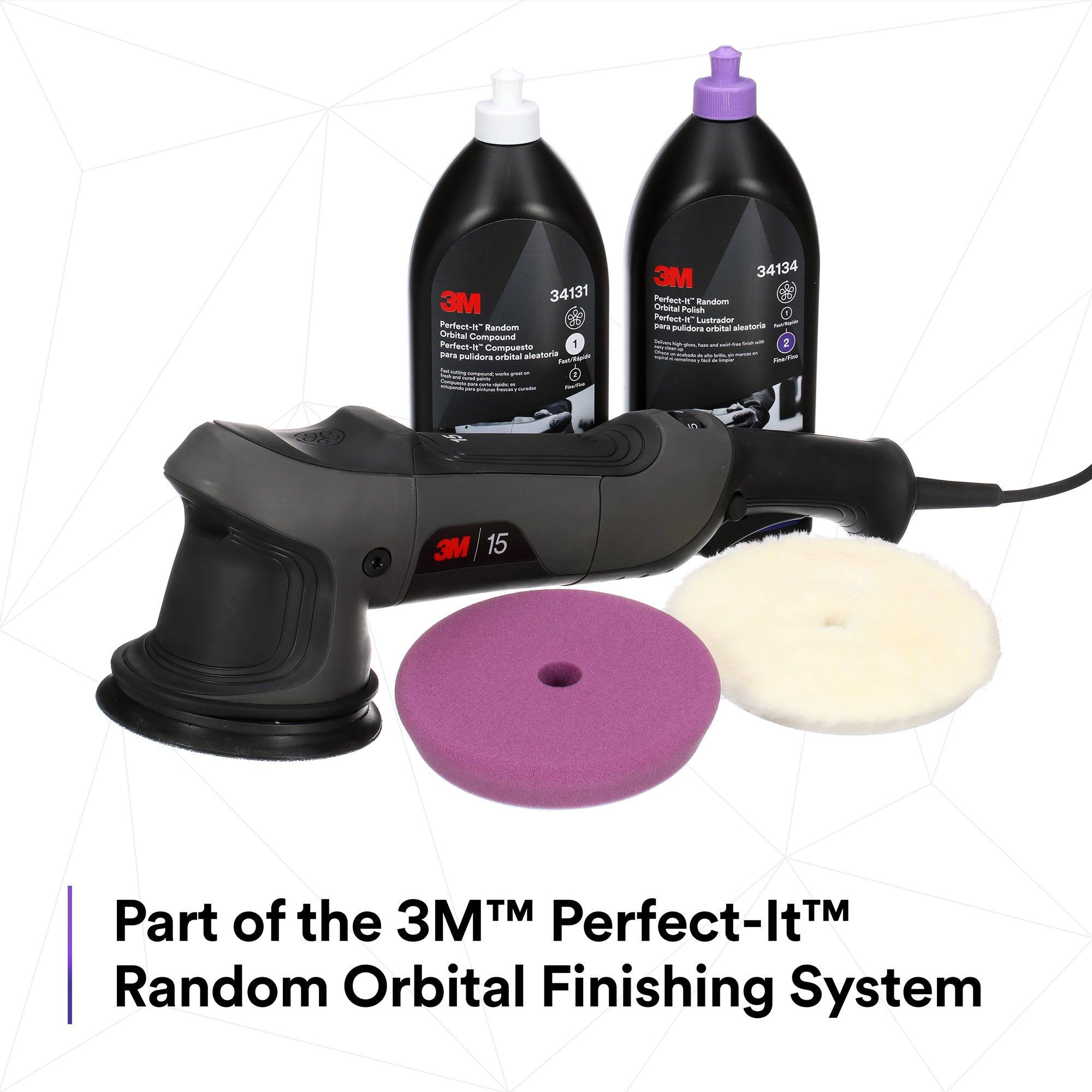 3M Perfect-It Random Orbital Medium Wool Compounding Pad, 34125 - 6" White Wool (2 pack)