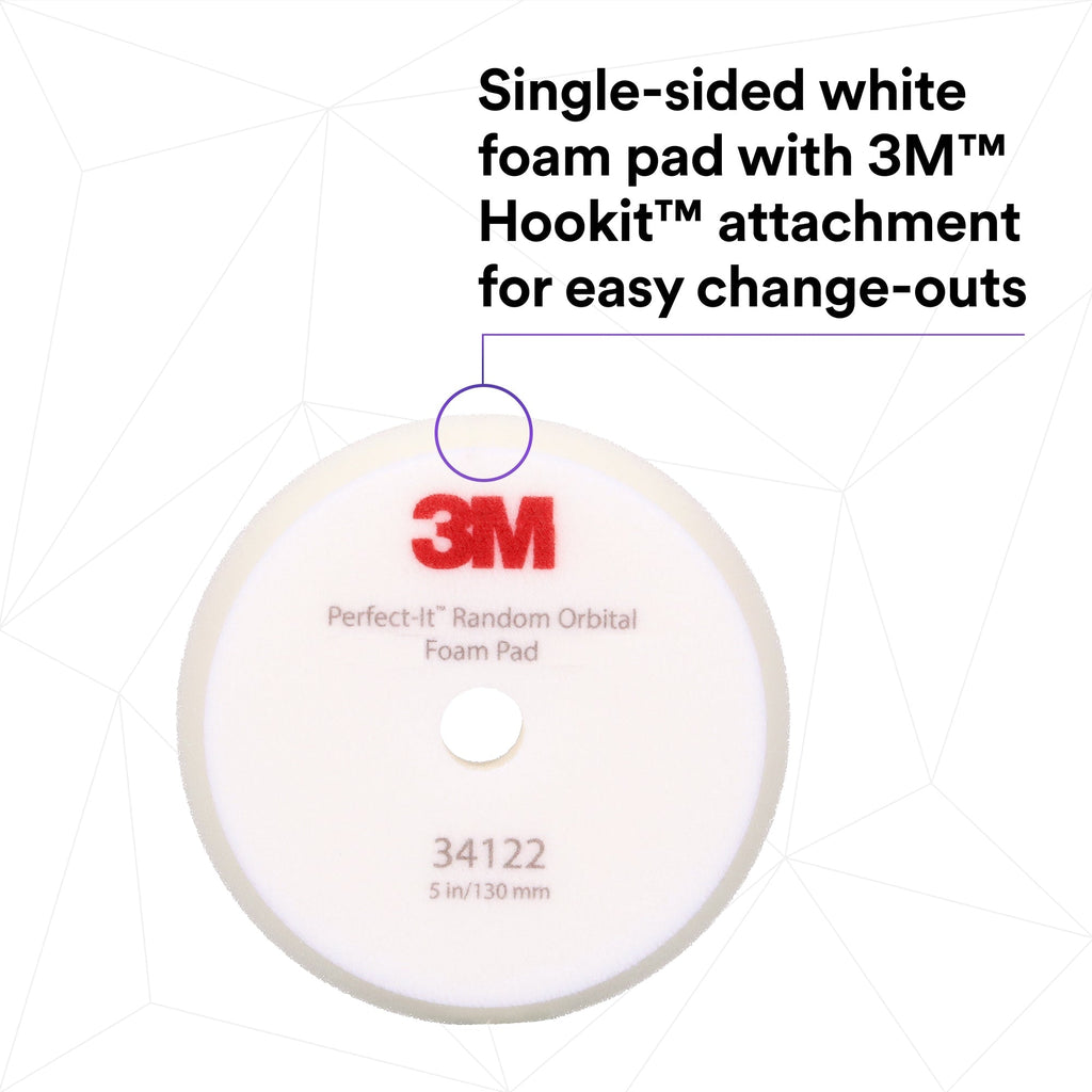 3M Perfect-It Random Orbital Foam Compounding Pad, 34122 - 5" White Foam (2 pack)