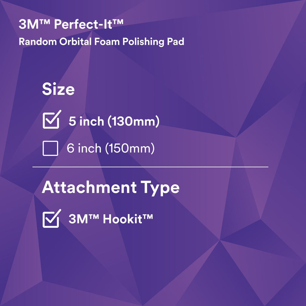 3M Perfect-It Random Orbital Foam Polishing Pad, 34123 - 5" Purple Foam (2 pack)