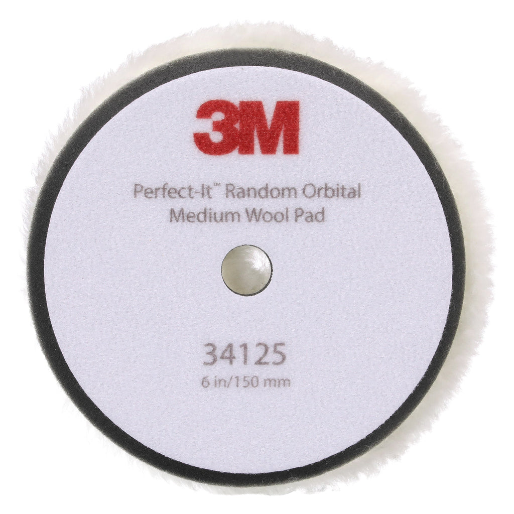 3M Perfect-It Random Orbital Medium Wool Compounding Pad, 34125 - 6" White Wool (2 pack)