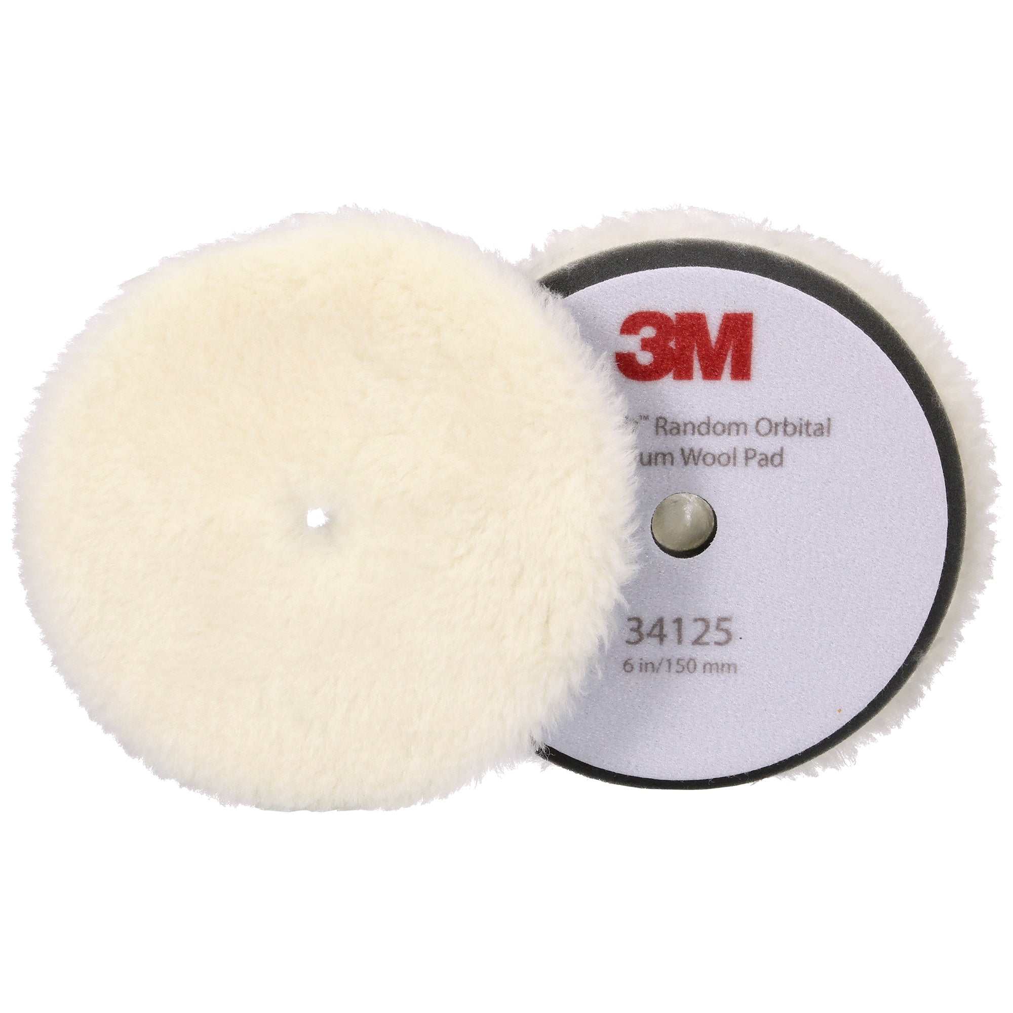 3M Perfect-It Random Orbital Medium Wool Compounding Pad, 34125 - 6" White Wool (2 pack)