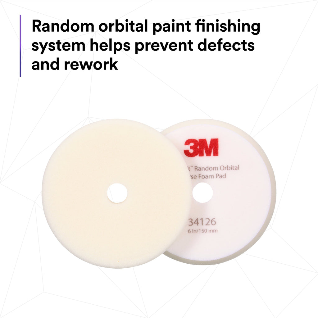 3M Perfect-It Random Orbital Foam Compounding Pad, 34126 - 6" White Foam (2 pack)