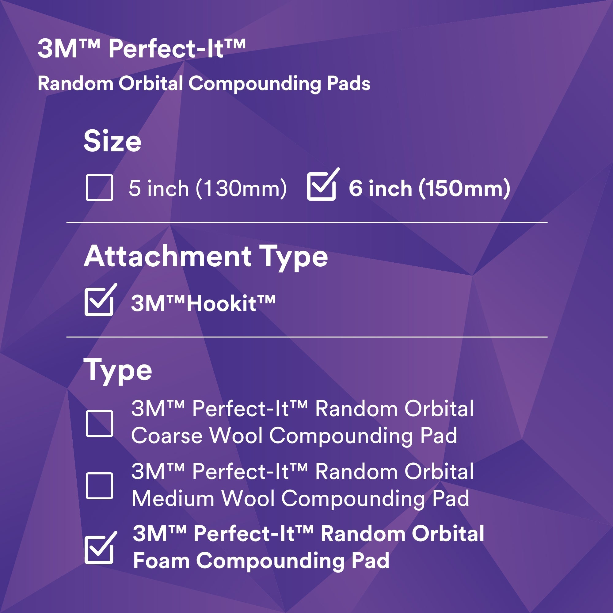 3M Perfect-It Random Orbital Foam Compounding Pad, 34126 - 6" White Foam (2 pack)