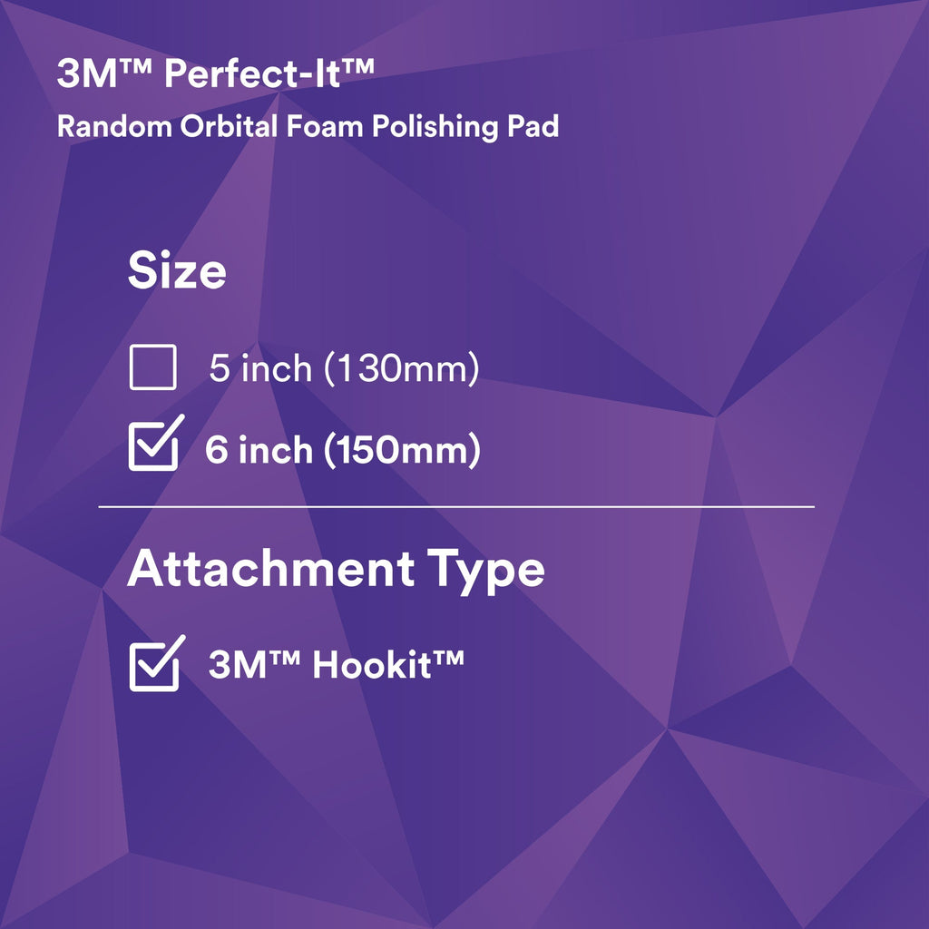 3M Perfect-It Random Orbital Foam Polishing Pad, 34127 - 6" Purple Foam (2 pack)