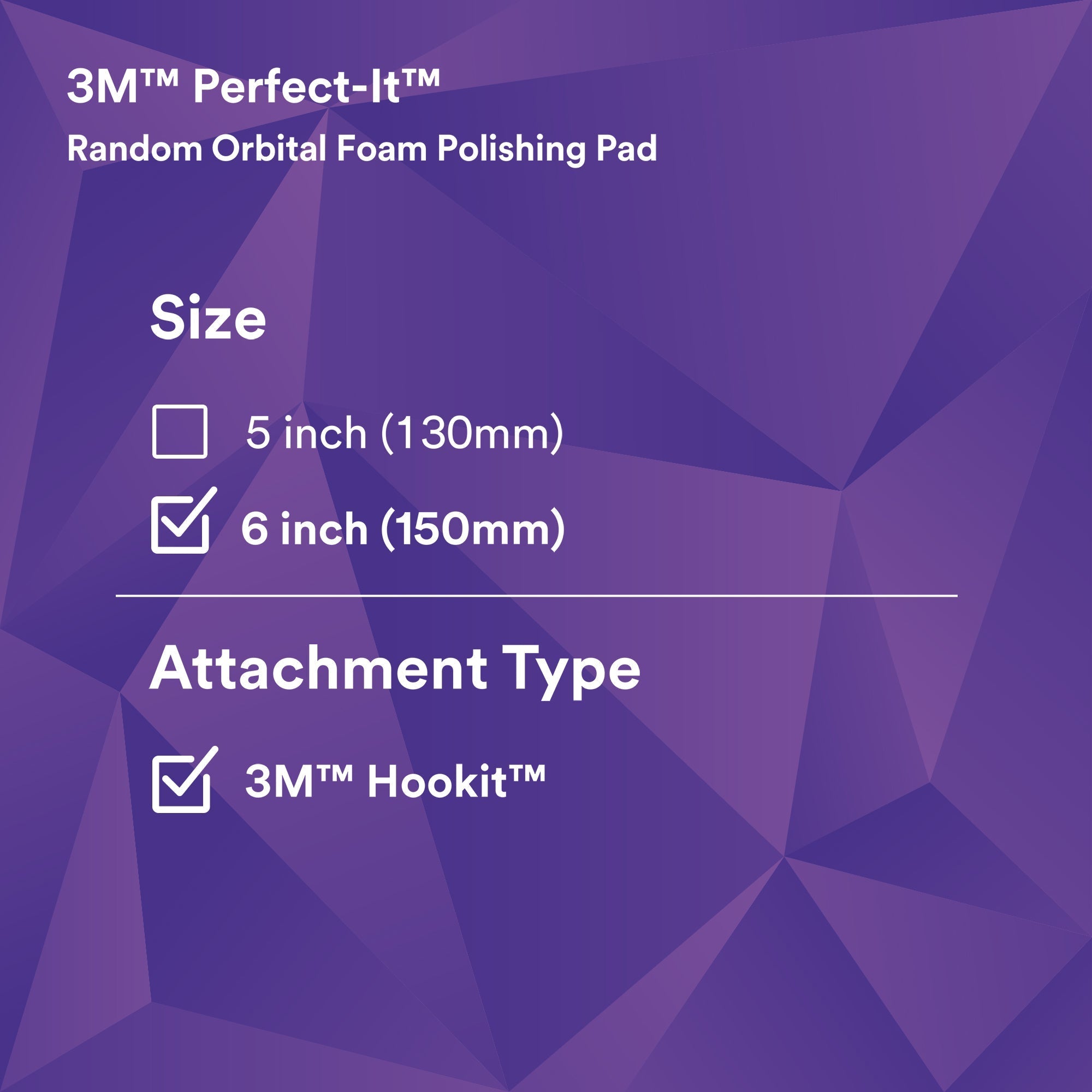 3M Perfect-It Random Orbital Foam Polishing Pad, 34127 - 6" Purple Foam (2 pack)