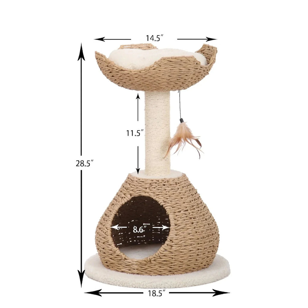 Petpals Walk Up Natural Aesthetic, Handwoven Cat Tree
