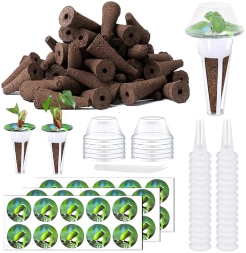 121pcs Seed Pods Kit for AeroGarden, Seed Starter Sponges, Hydroponics System Indoor for All Brands, Grow Anything Kit with 30 Grow sponges, 30 Pod Labels, 30 Grow Baskets, 30 Grow Domes, 1 Tweezer