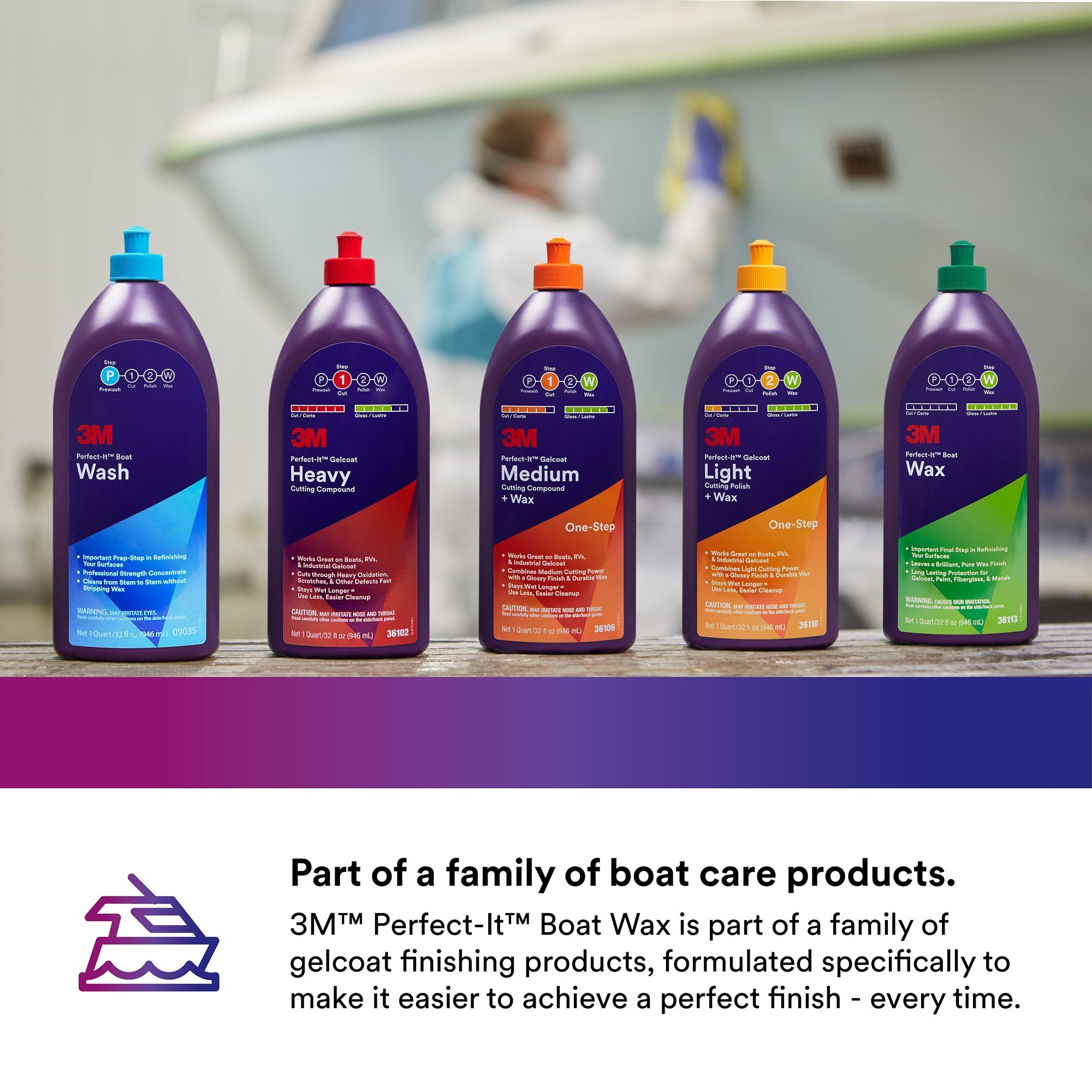 3M Perfect-It Boat Wax, 36113 - 32 oz.