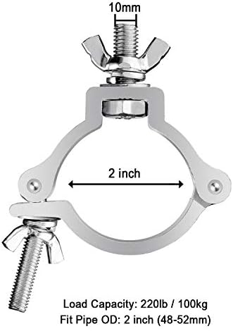 10PCS Eyeshot Premium Truss Clamp Stage Light Clamp, 2 Inch Aluminum Light Clamps for Truss, Heavy Duty 220lb LED Par Light Moving Head Lighting Clamps, Fit for 48-52mm OD Tube/Pipe