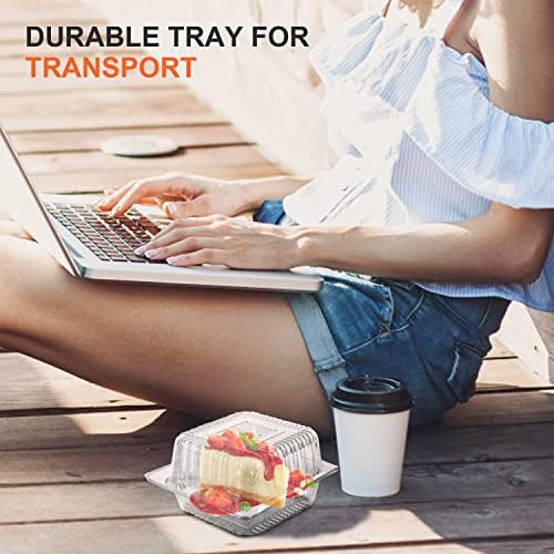 140 Pcs Clear Plastic Take out Containers,Disposable Clamshell Dessert Container with Lid, for Salads, Pasta, Sandwiches (5x4.7x2.8 in).