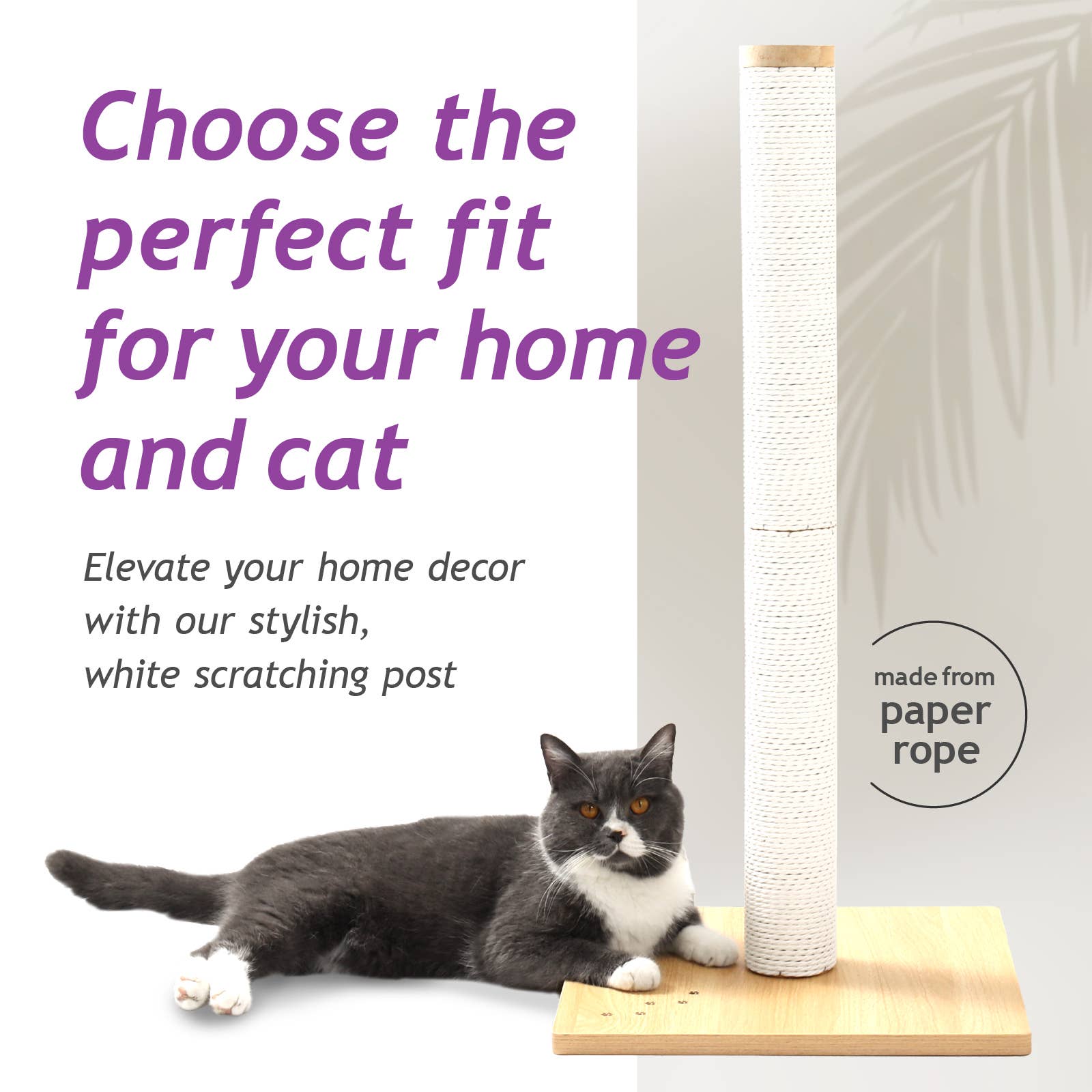 Necoichi Premium Comfort Cat Scratching Post – Sturdy, Stylish, Replaceable Pad