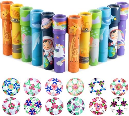 12PCS Classic Kaleidoscope - Return Gifts for Kids Birthday, Retro Educational Kaleidoscopes Toy, Party Favor, Gift Bag Filler, School Carnival Prize and Stocking Fillers