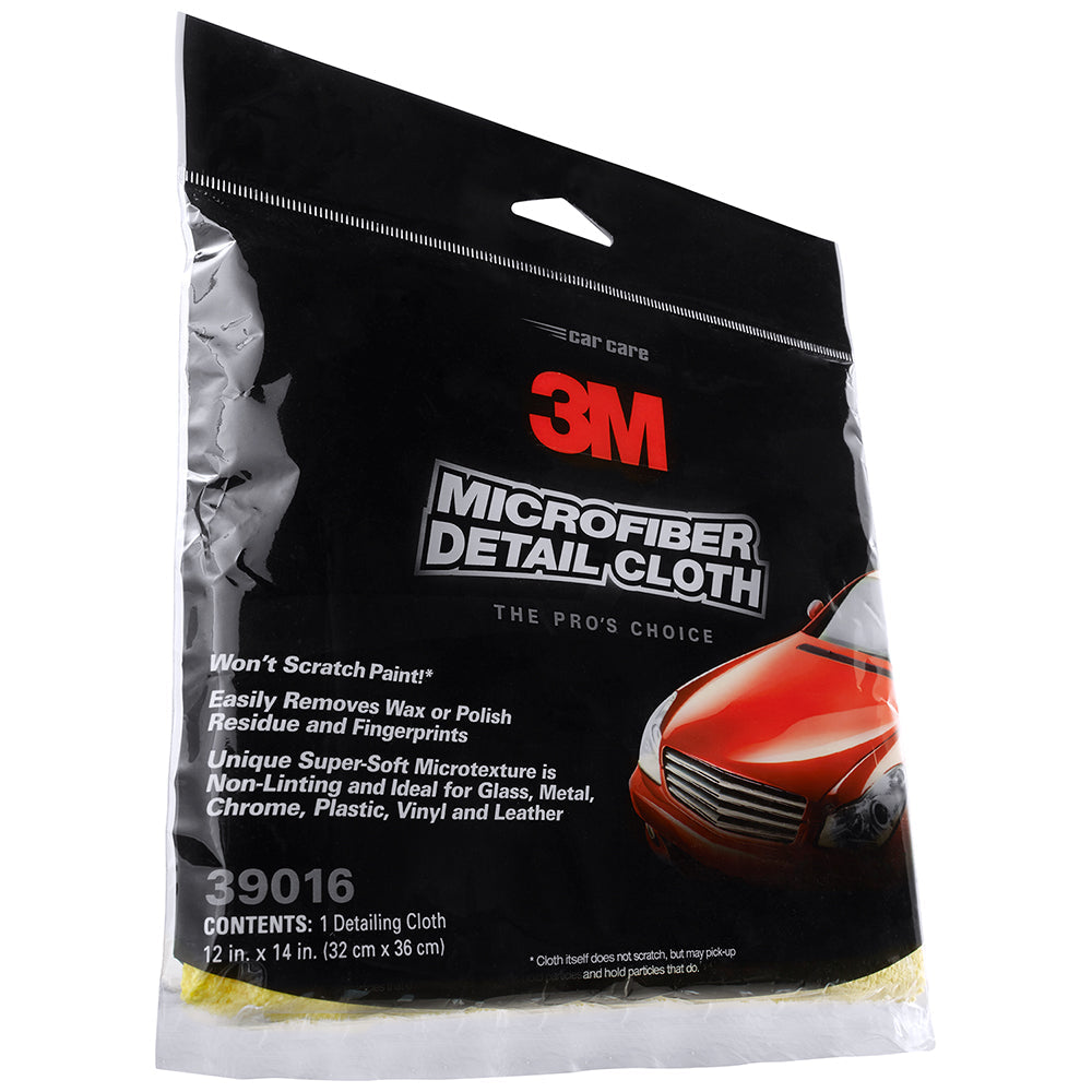 3M Microfiber Detail Cloth, 39016 -  12" x 14", Yellow