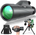 12x56 High Power Monocular Telescope with Smartphone Adapter Tripod Bag, Lightweight Monoculars for Adults with BAK4 Prism & FMC Lens, Suitable for Bird Watching Camping - Pale Grey