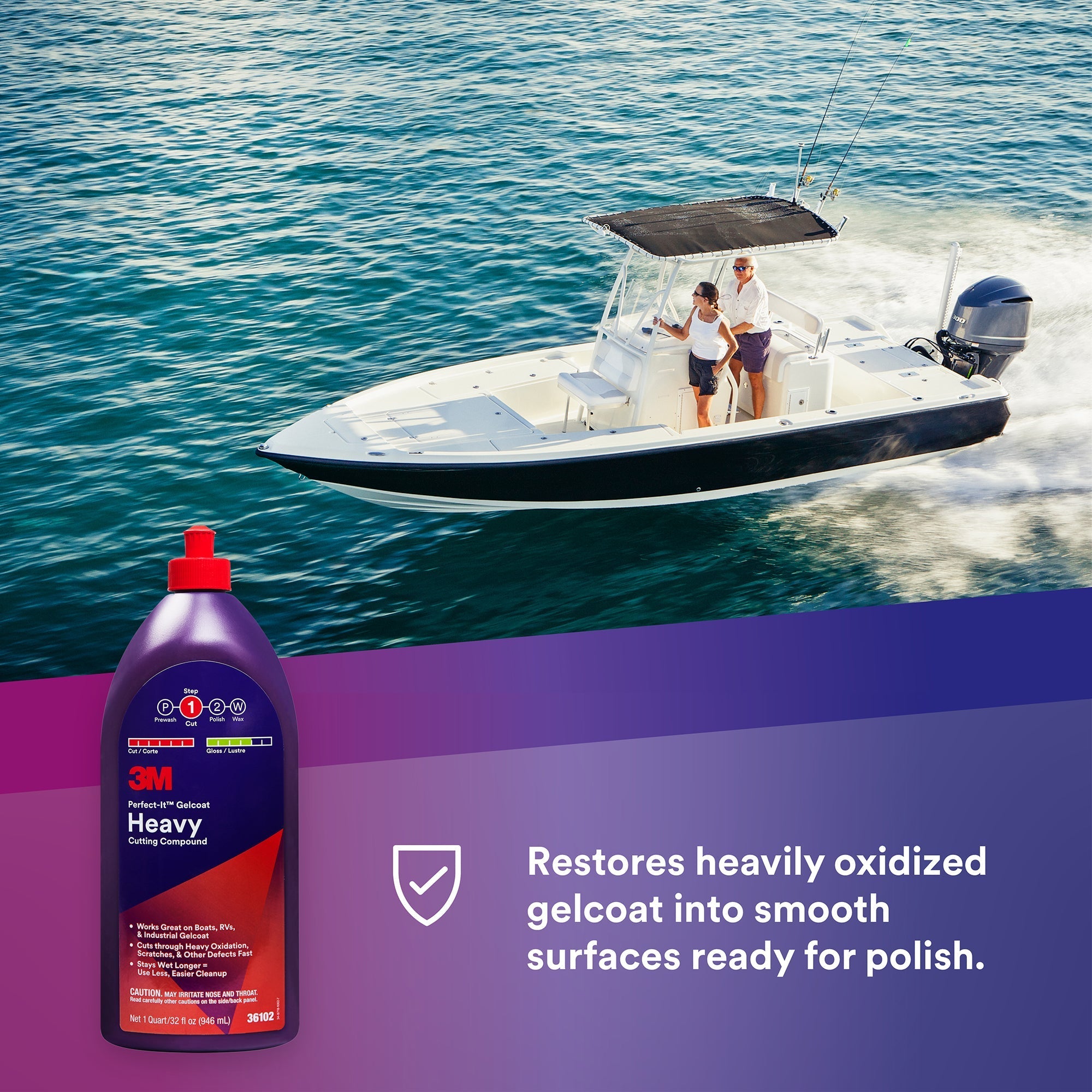 3M Perfect-It Gelcoat Heavy Cutting Compound, 36102 - 32 oz.
