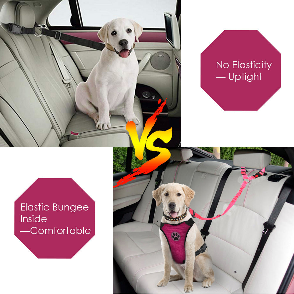 2 Pack Dog Headrest Restraint Seat Belt - Fluorescence Pink