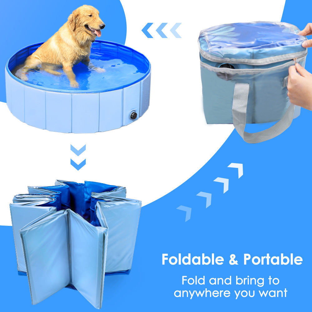 Foldable Dog Swimming Pool - Blue
