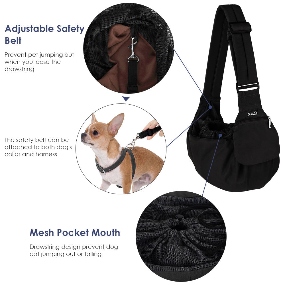 Pet Sling Carrier Shoulder Bag - Black