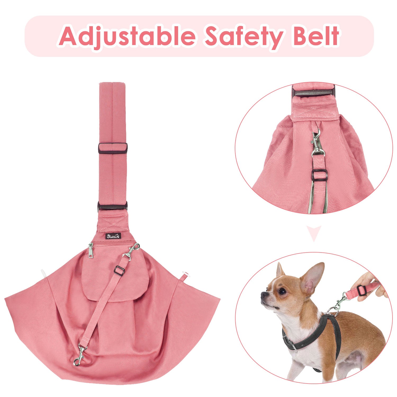 Pet Hand Free Sling Bag - Pink