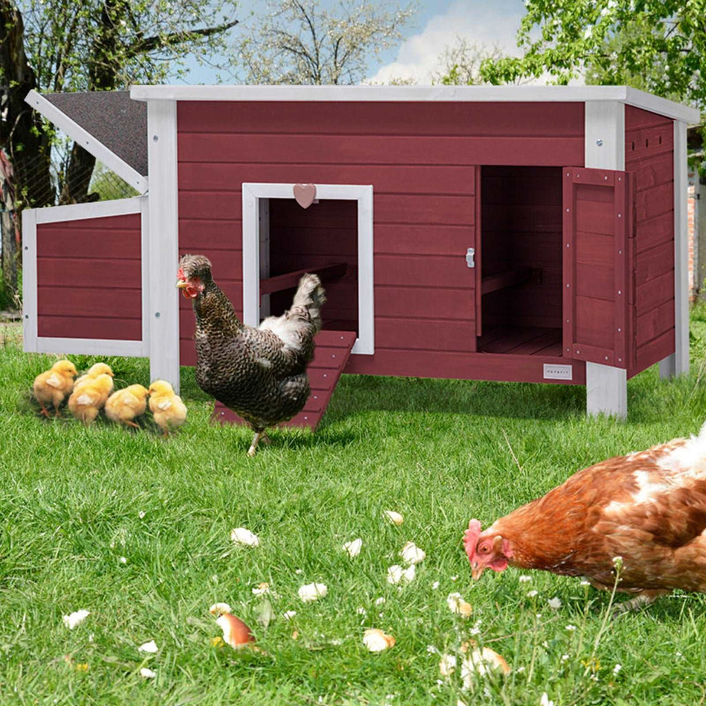 PETSFIT Large Chicken Coop For Sale with Perches Wooden Outdoor Weatherproof