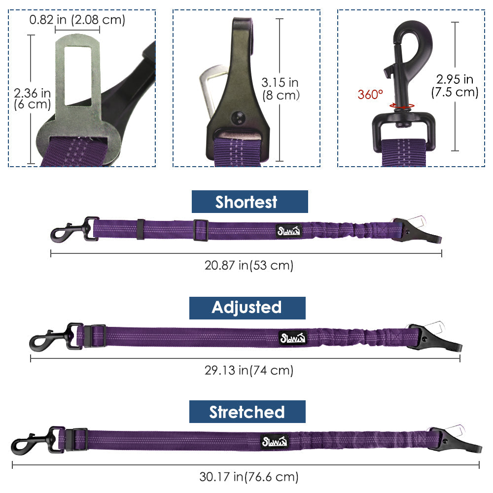 2 Pack Lartch Bar Attachment Seat Belt - Purple