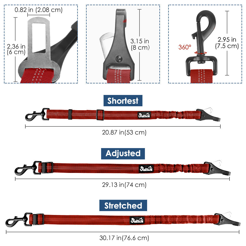 2 Pack Lartch Bar Attachment Seat Belt - Red