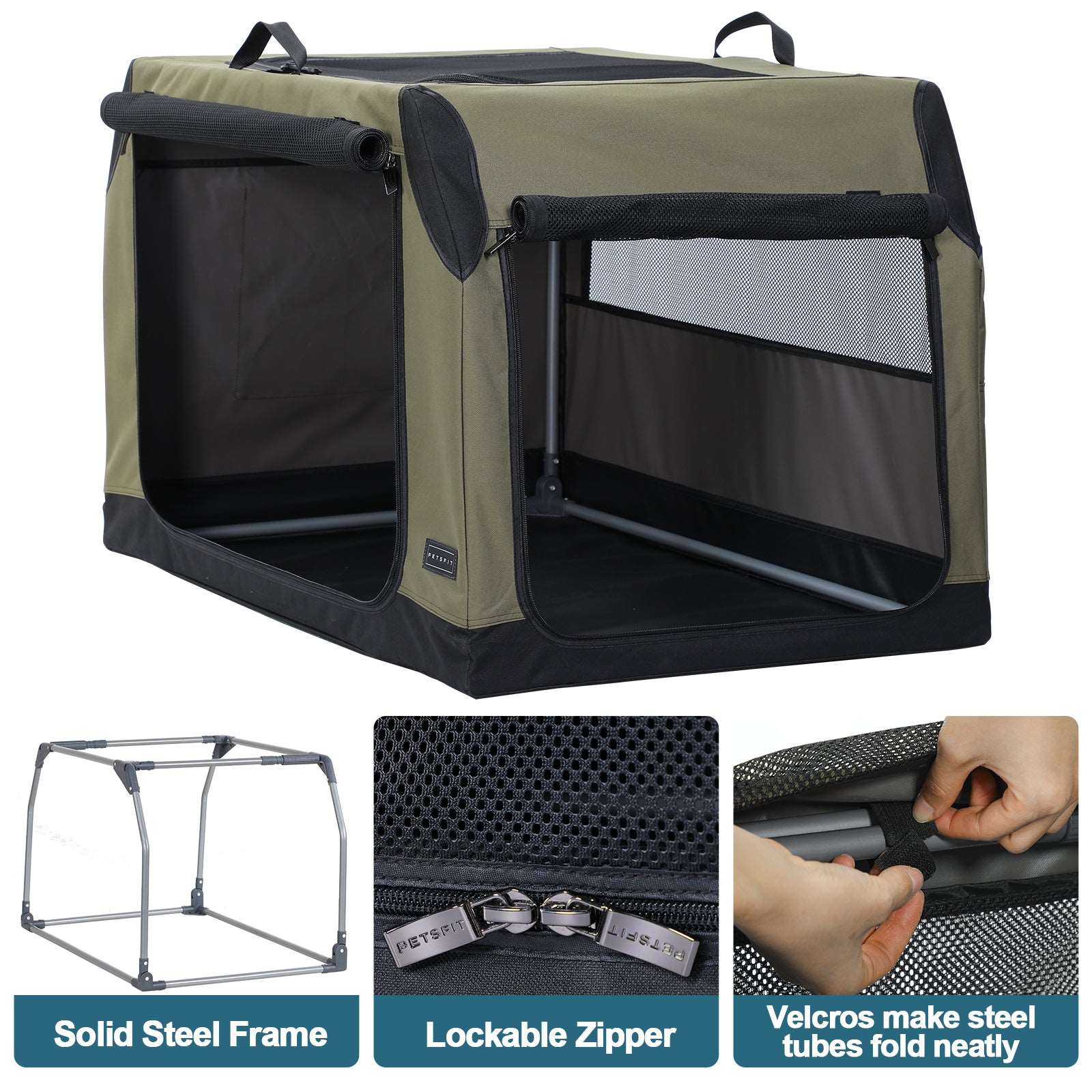 PETSFIT Soft-Sided Portable Travel Kennel for Pet