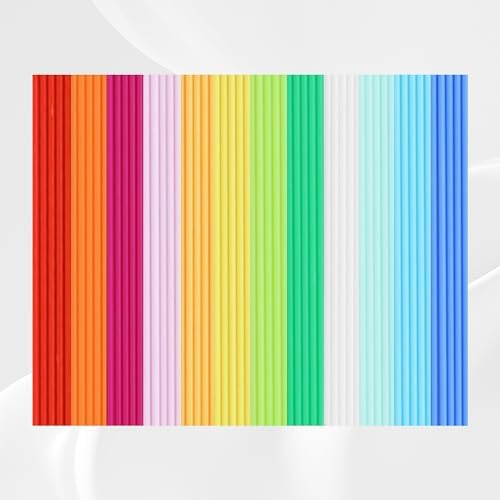 12 Bright Colors 2.5mm PCL Filament Refill, Low Print Temperature Filament, Each Color 15cm x 5pc, Total 60pcs 900cm PCL Filament by MIKA3D
