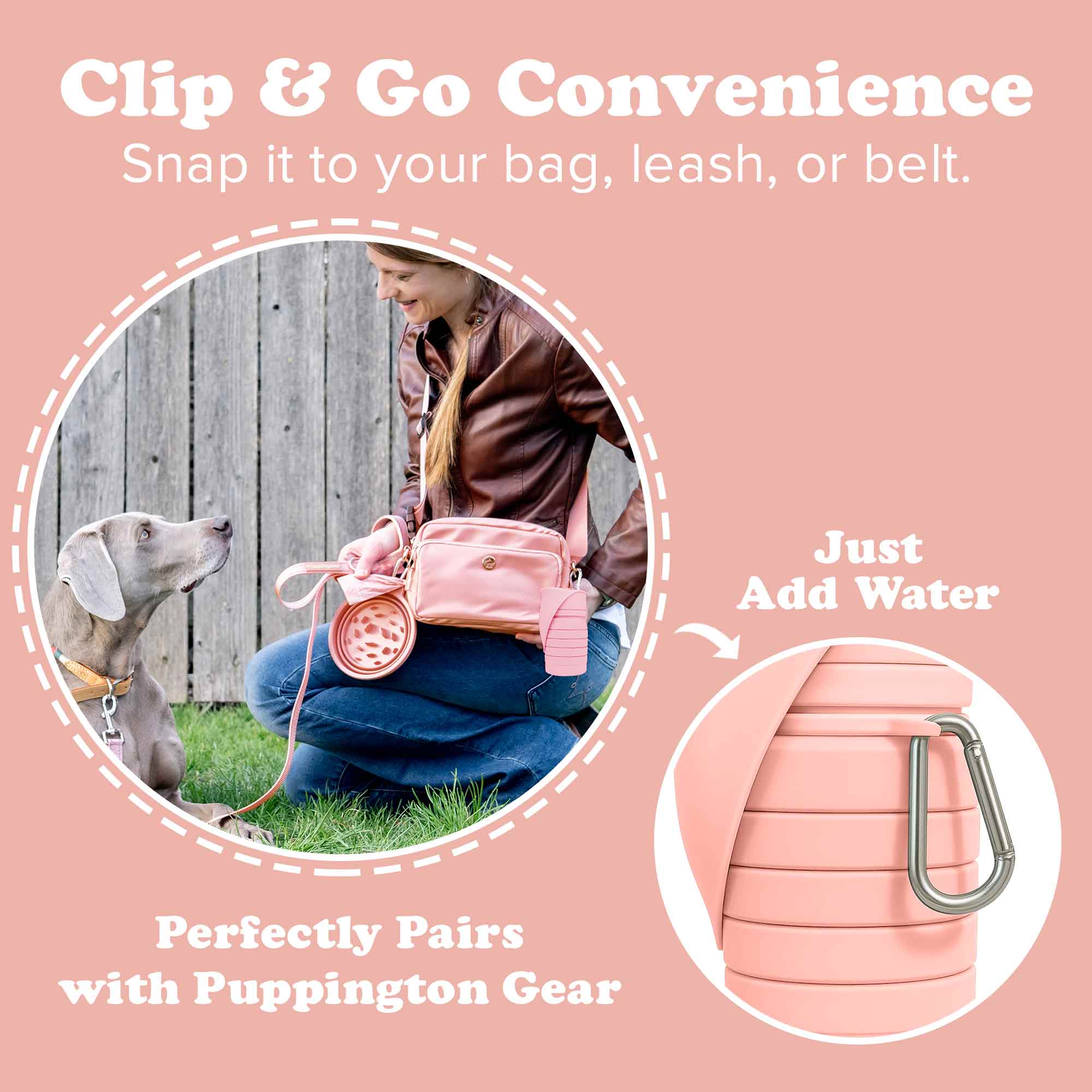 Puppington Collapsible Water Bottles for Dogs - Leakproof, Compact, BPA free