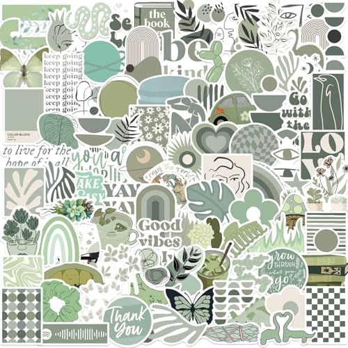 100PCS Saga Green Aesthetic Stickers, Saga Green Stickers for Kindle,Phone Water Bottle Stickers