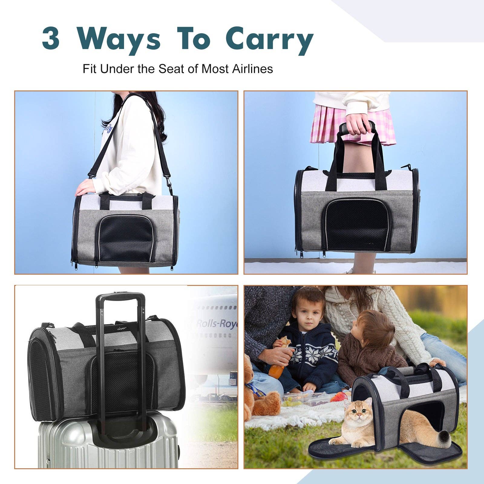 Jespet Sport Airline Travel Pet Carrier Bag