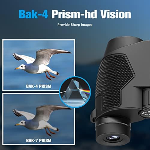 12x25 Binoculars with Clear Low Night Version for Adults and Kids, Large Eyepiece Waterproof Durable & Clear BAK4 Prism FMC Lens Binoculars for Bird Watching Hunting Travel Theater Concerts