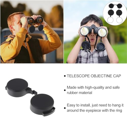 10x42 Optics Binocular Caps,Eyepiece Cover Binoculars,Objective Lens Cap Binoculars,Objective Lens Caps Rubber Waterproof Binoculars Protective Covers