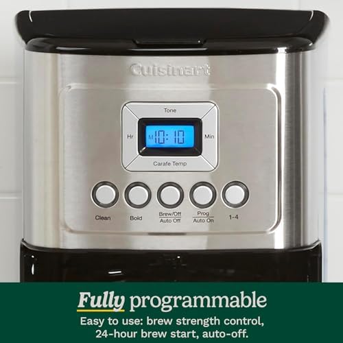 14 Cup Black/Stainless Steel Permanent Filter Coffee Maker, with Timer