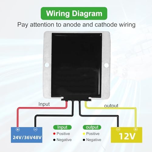 10A 120W Golf Cart 18V 20V 24V 36V 48V Step Down to DC 12V Converter Voltage Regulator Reducer Power Buck Converter with Fuse Waterproof