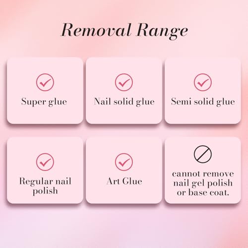 15g Semi Solid Nail Glue Gel with 5ml 3 IN 1Nail Glue Remover, No Need For Uv Light, Gel Glue for Press On Nails, Nial Glue Remover for nails, Click&Remove Pen Design