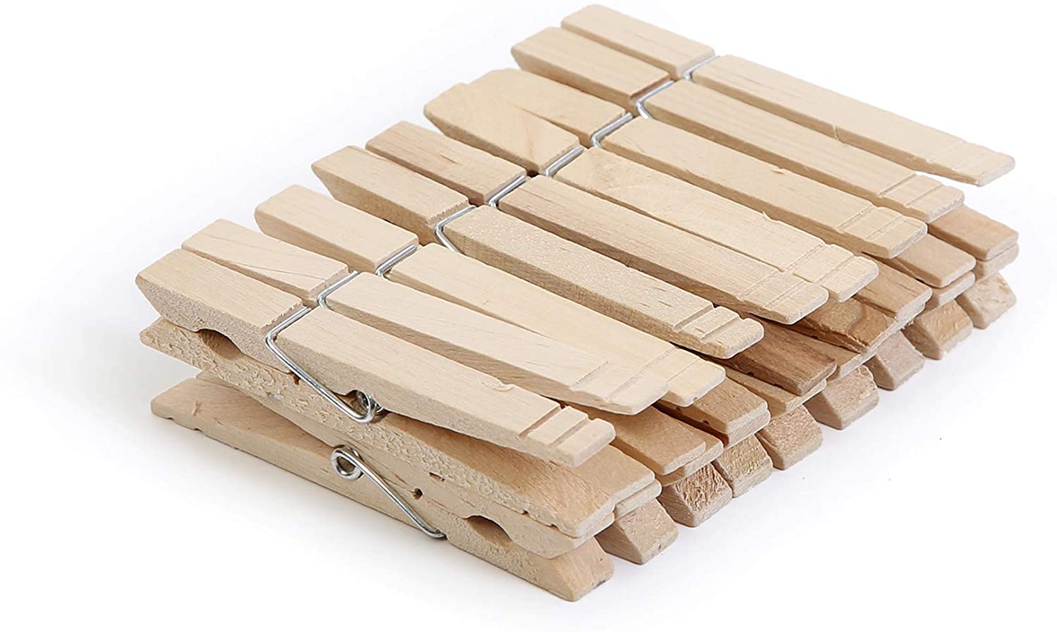 4-Coil Heavy Duty Wooden Clothespins