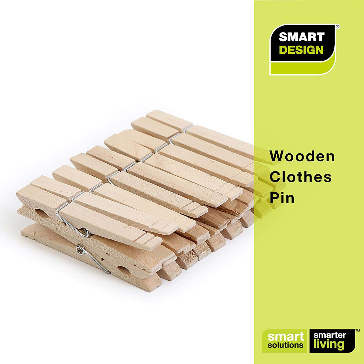 4-Coil Heavy Duty Wooden Clothespins